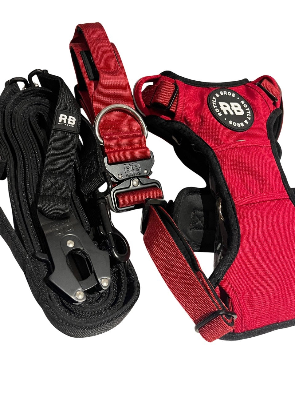 Pack joy completo rojo ( Ranger collar rojo + enjoyable harness rojo + convertible ranger leash 3m)