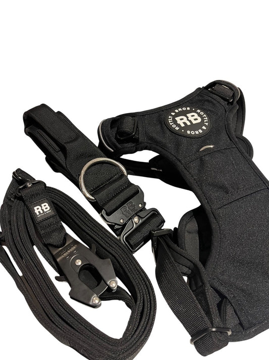 Pack joy completo Negro ( ranger collar negro + enjoyable harness negro + ranger leas de 1.5m)